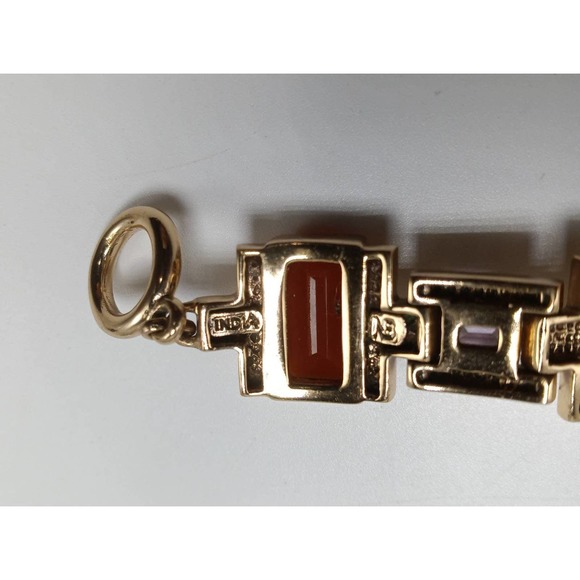 Vintage Nicki Butler Multi Stone Gold Tone Bracelet - Picture 4 of 8